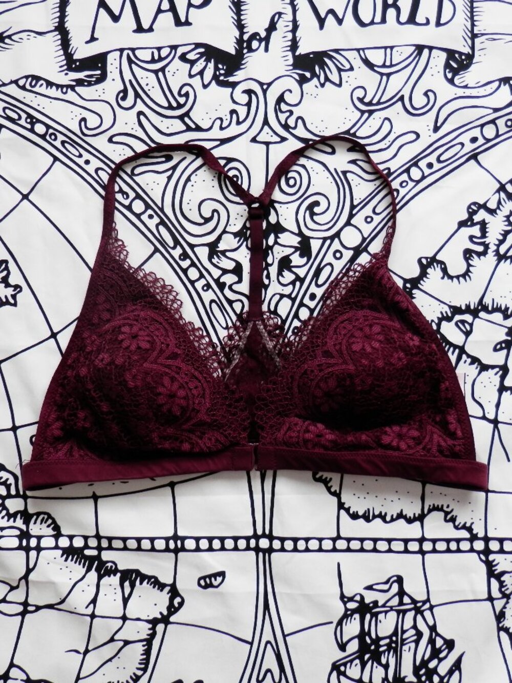 Victoria's Secret Plum Lace Triangle Bralette, Size L